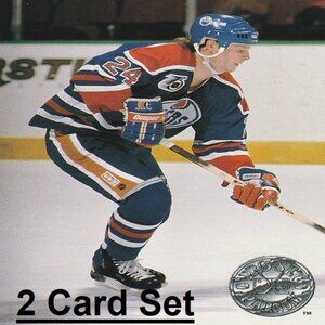 Dave Manson Edmonton Oilers NHL Hockey Card Collection - 2 Card Set